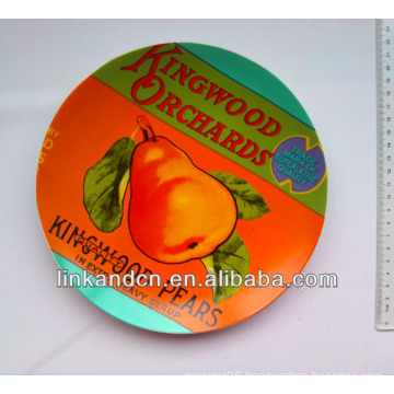 Best quality ceramic fruit plate with pear design,decorate dinner plate with custom design